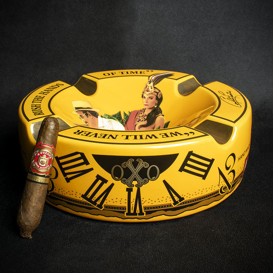 Arturo Fuente Hands of Time Ashtray - Yellow + Short Story Cigar