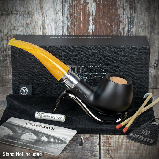 Rattrays Monarch Black 9mm Briar Smoking Pipe - Shape 4