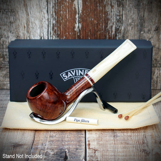 Savinelli Avorio Smooth Burgundy 207 - 6mm Briar Pipe