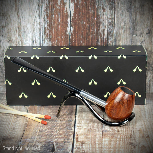 Smoke-King Metal Pipe Brown Poa Rosa Wood Egg Shape Bowl