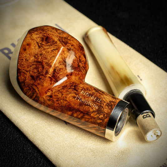 Big Ben Phantom Tan Horn Mouthpiece 9mm Briar Pipe - Shape 495