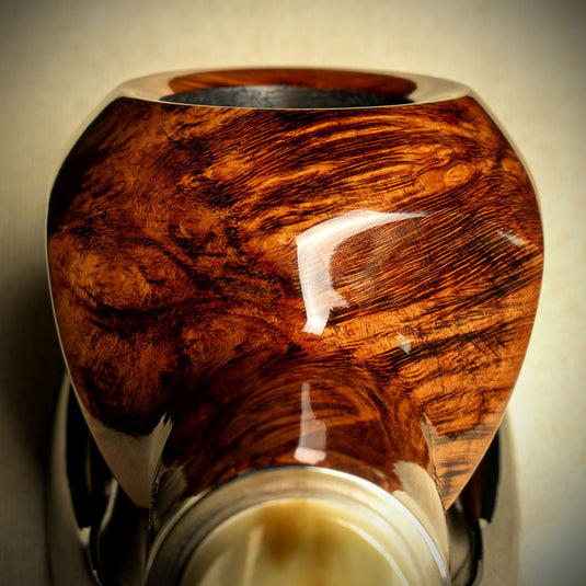 Big Ben Phantom Tan Horn Mouthpiece 9mm Briar Pipe - Shape 495