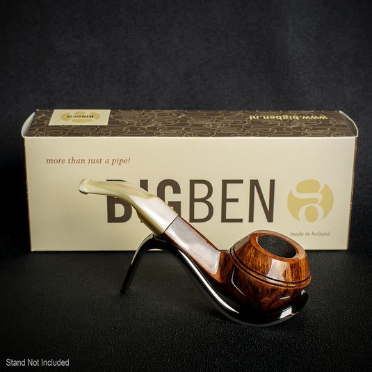 Big Ben Shepherd Tan Polish Horn stem 6mm Briar Pipe - Shape 472