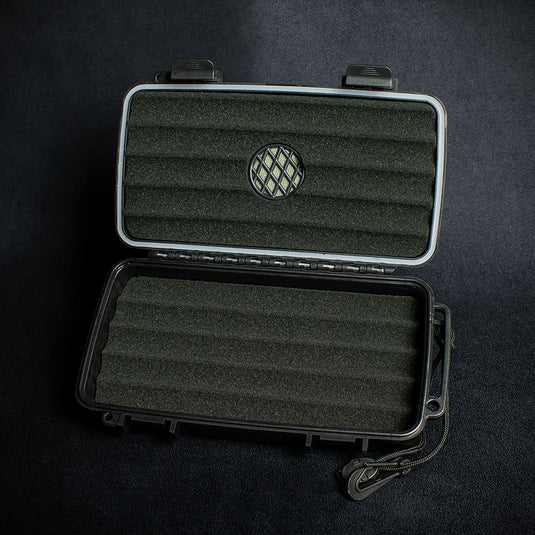 Sikarlan Crushproof Travel Humidor - 5 Cigars Black