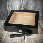 Humidor Glass Top Black Matte finish - 20 Cigars Capacity