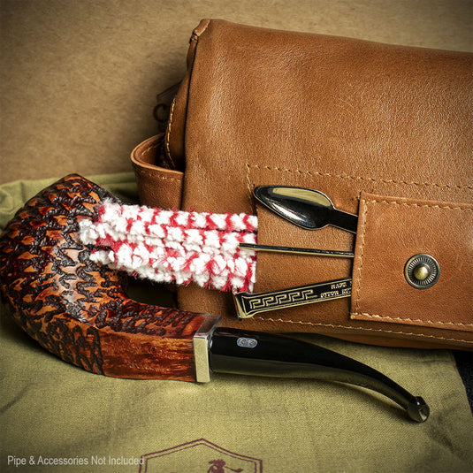 Chacom Two Pipe Combination Pouch - Tan Leather