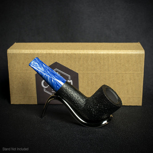 Chacom Reverse Calabash Briar Pipe - Straight Sandblast Black