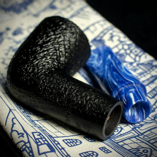 Chacom Reverse Calabash Briar Pipe - Straight Sandblast Black