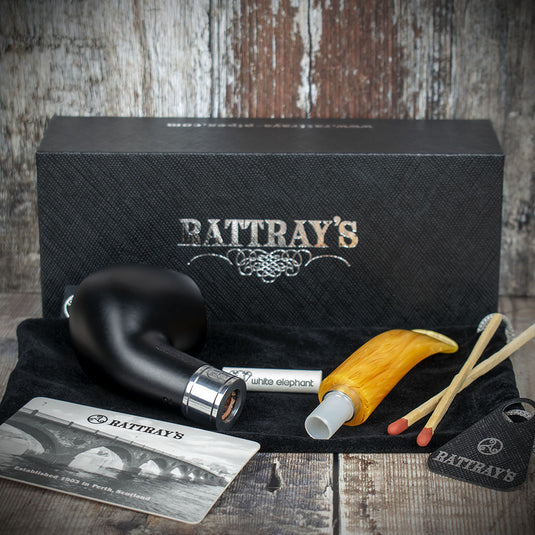 Rattrays Monarch Black 9mm Briar Smoking Pipe - Shape 4