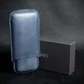 Artamis Navy Leather Cigar Case - 2 Robusto Cigars