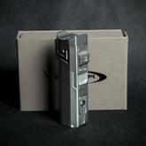 Vector Caliper Single Jet Flame Lighter With Punch Cutter - Chrome Satin