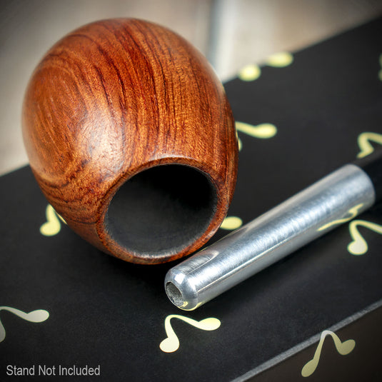 Smoke-King Metal Pipe Brown Poa Rosa Wood Egg Shape Bowl