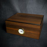 Sikarlan Walnut Finish Humidor - 50 Cigar Capacity