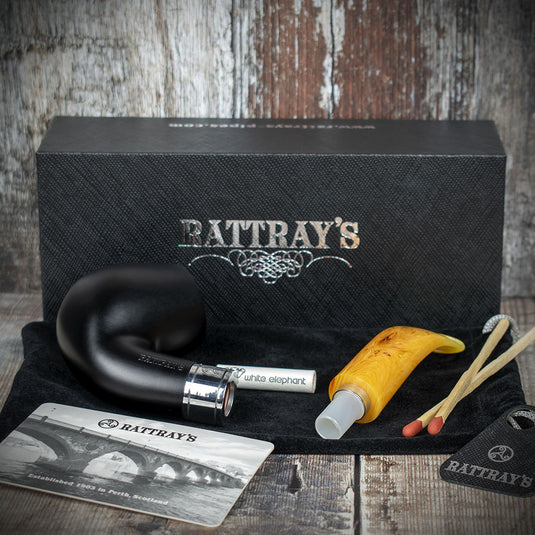 Rattrays Monarch Black 9mm Briar Smoking Pipe - Shape 177