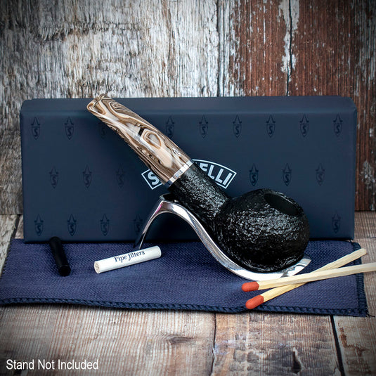 Savinelli Morellina Rustic Black (321R) 6mm - Briar Pipe