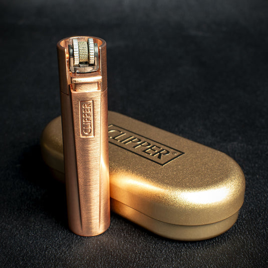 Clipper Refillable Lighter with Tin - Rose Gold