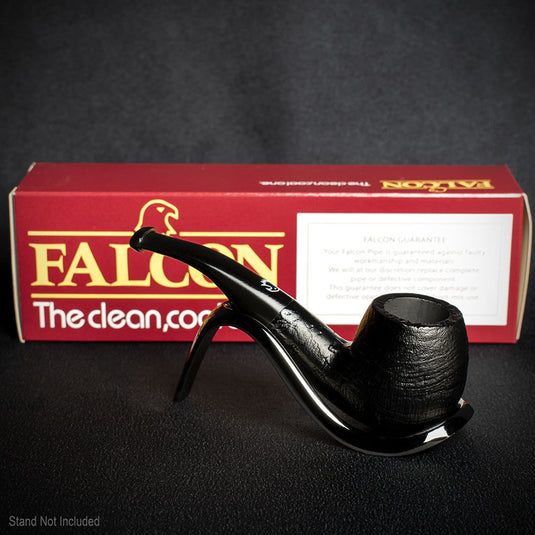 Falcon Coolway Sport Black Sandblast Briar Pipe - 6mm Filter