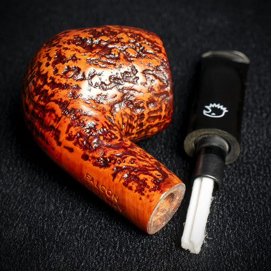 Falcon Coolway Sport Tiger Eye Sandblast Briar Pipe - 6mm Filter