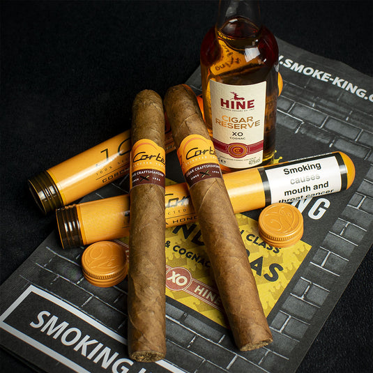 Sample Bag - 2 x J. Cortes Honduran Tubed Cigars & Hine Cigar Reserve Cognac 5cl Miniature