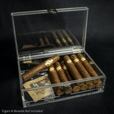 Clear Perspex Desk Top/Travel Cigar Humidor 10 Cigar Capacity