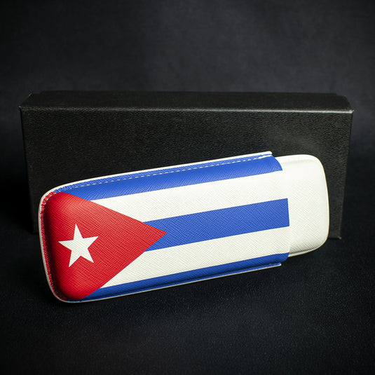 Cuban Flag PU Cigar Case By Artamis - 2 Finger Churchill