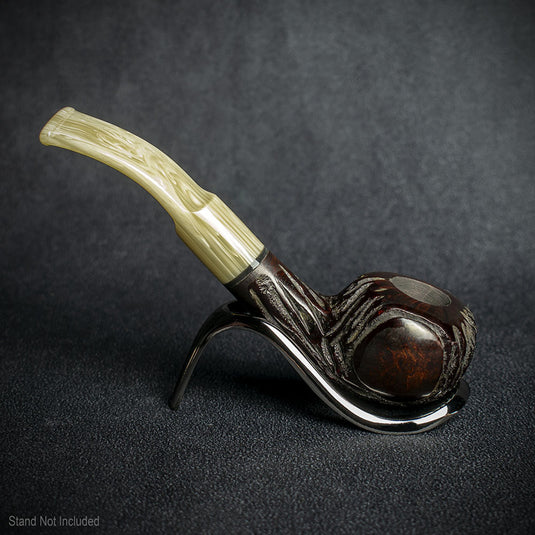 Jean Claude 9mm Filter Dark Rustic Briar Smoking Pipe - Shape 01