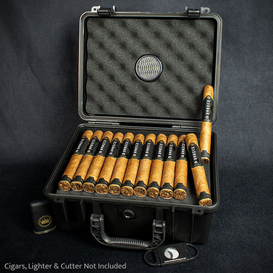 Sikarlan "Go Anywhere" Travel Humidor - 40 Cigar Capacity Black