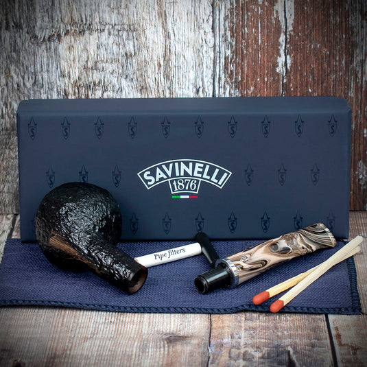 Savinelli Morellina Rustic Black (315R) 6mm - Briar Pipe