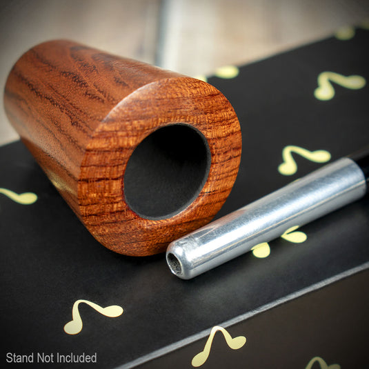 Smoke-King Metal Pipe Brown Poa Rosa Wood Cone Shape Bowl