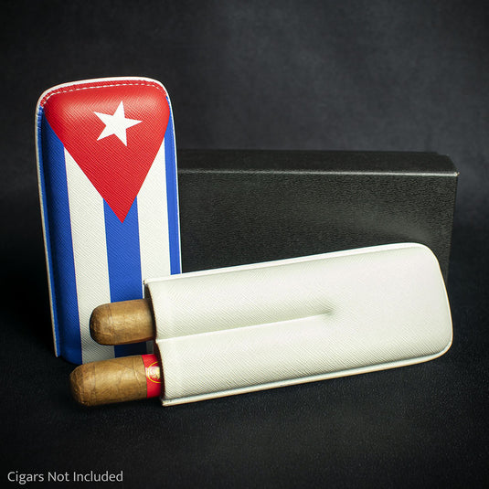 Cuban Flag PU Cigar Case By Artamis - 2 Finger Churchill