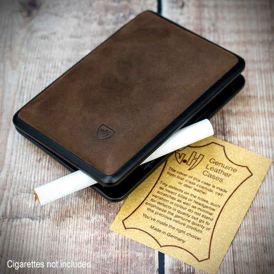 Kingsize Cigarette Case Vom Hofe Brown Suede Leather