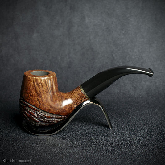 Jean Claude Rustic Wave 9mm Filter Briar Smoking Pipe - Shape 01