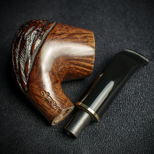 Jean Claude Rustic Wave 9mm Filter Briar Smoking Pipe - Shape 01