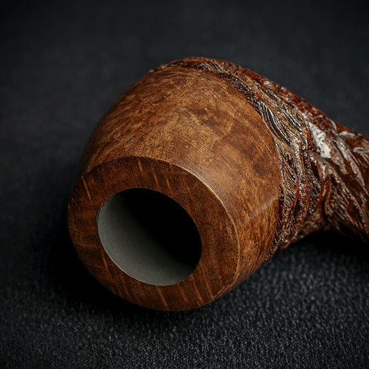 Jean Claude 9mm Filter Rustic Wave Briar Smoking Pipe - Shape 04