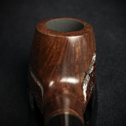 Jean Claude 9mm Filter Rustic Wave Briar Smoking Pipe - Shape 07