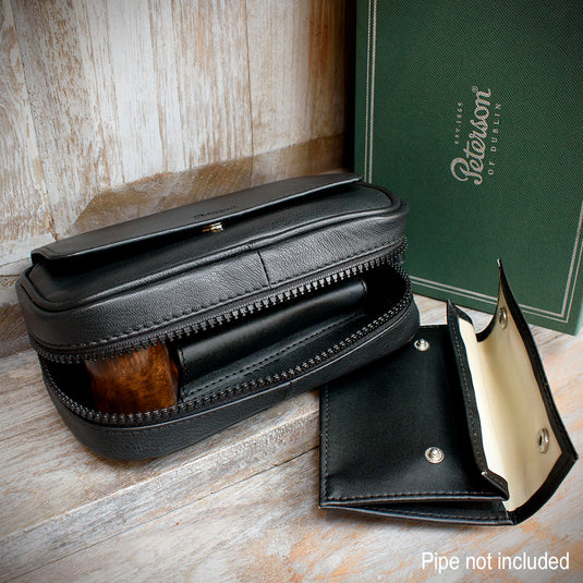 Peterson 2 x Pipe Zipped Compendium Bag - POU-133 Black