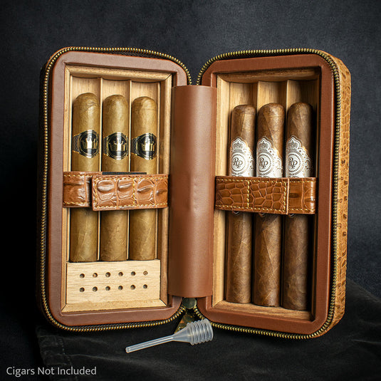 Sikarlan Leather Travel Cigar Case - 6 Cigars