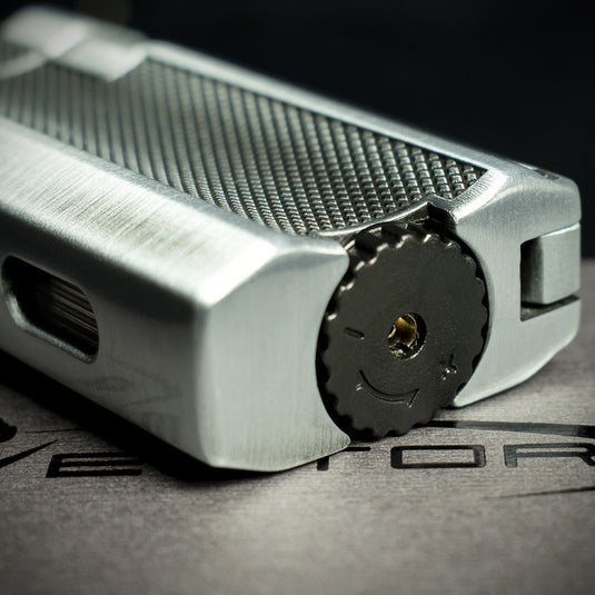 Vector VMotion Twin Jet Flame Lighter With Punch Cutter - Chrome Matte