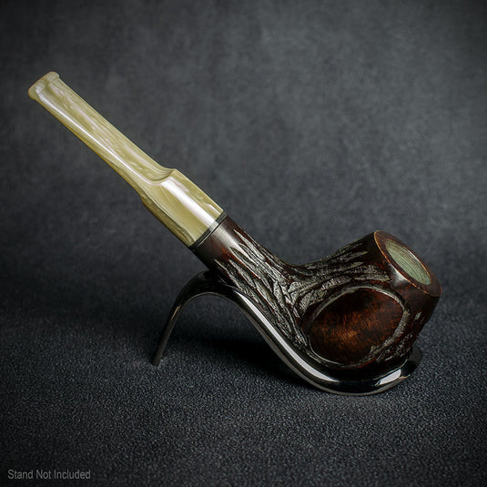 Jean Claude 9mm Filter Dark Rustic Briar Smoking Pipe - Shape 03