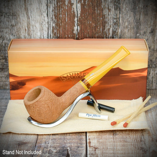 Savinelli Ghibli Rusticated Natural Briar Pipe (207) 6mm Balsa Wood **DISC**Filter