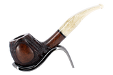 Jean Claude 9mm Filter Dark Rustic Briar Smoking Pipe - Shape 56