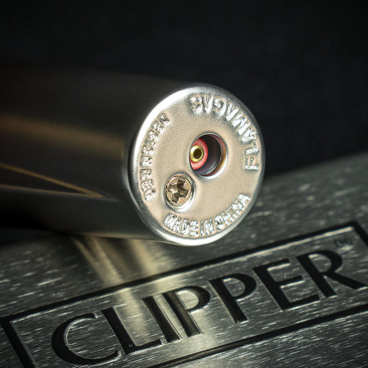 Clipper Refillable Lighter with Tin - Silver Gradient