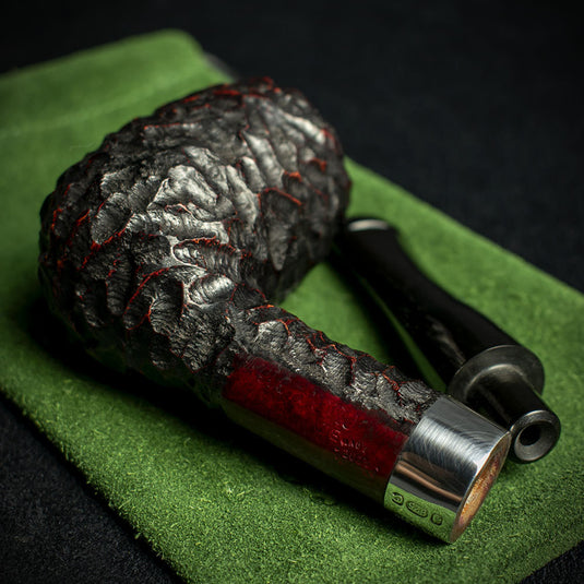 Peterson of Dublin Rusticated Pub Briar Smoking Pipe - Large Billiard