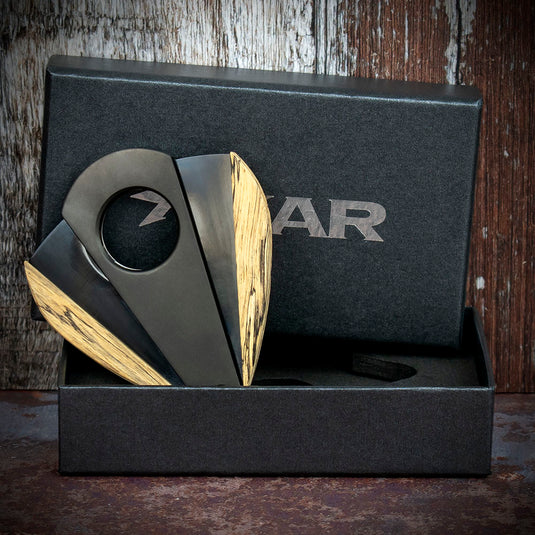 Xikar Xi-3 Phantom Black Spalted Tamarind 300BKST Double Blade Cigar Cutter