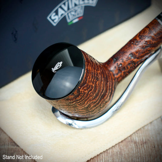 Savinelli Monsieur Brown Sandblast Briar Pipe - Shape No. 111KS (9mm)