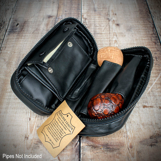 2 Pipe Bag - Black Nappa Leather