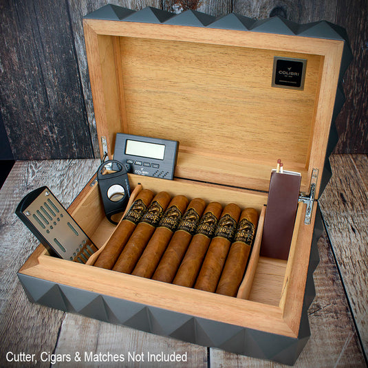 Colibri Quasar Desktop Humidor Grey 40-45 Cigars