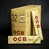 OCB Kingsize Slim Organic Hemp Rolling Papers & Tips - Box of 32
