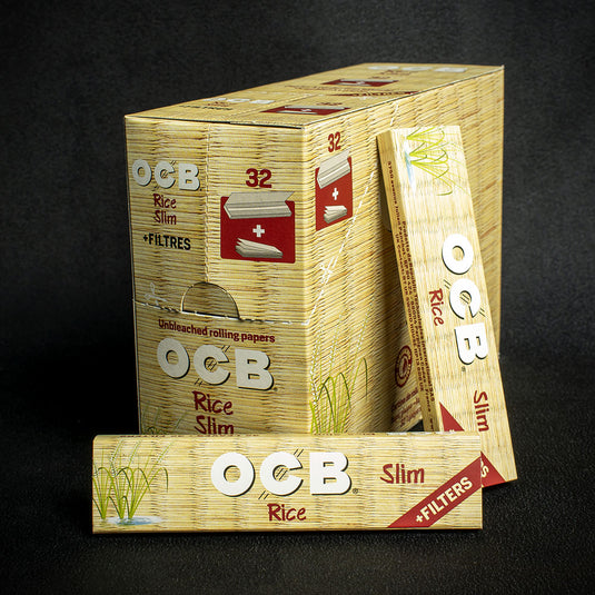 OCB Kingsize Slim Rice Rolling Papers & Tips - Single Pack