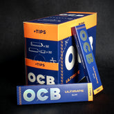 OCB Kingsize Slim Ultimate Rolling Papers & Tips - Box of 32